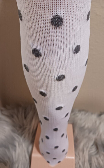 Knee High Socks With Polka Dots Pattern In White Size S/M - Picture 6 of 12